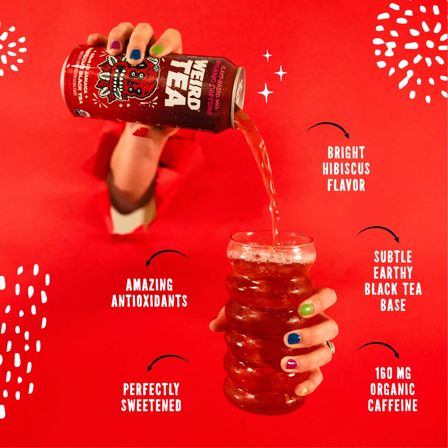 DRINK WEIRD OC Ice Tea 12 Count Case Organic Agua de Jamaica Hibiscus Black Tea DRINK WEIRD - Organic Agua de Jamaica Hibiscus Black Tea 50013