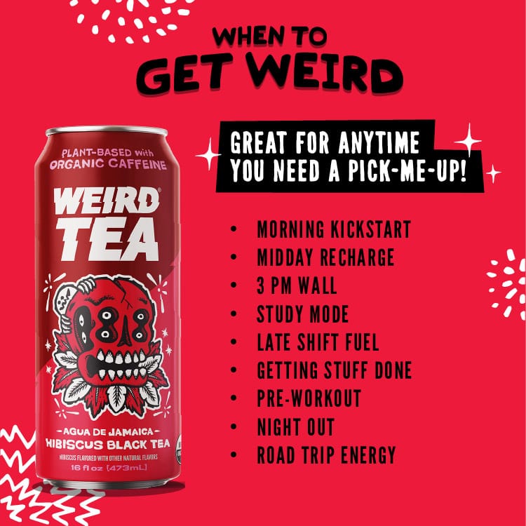 DRINK WEIRD OC Ice Tea 12 Count Case Organic Agua de Jamaica Hibiscus Black Tea DRINK WEIRD - Organic Agua de Jamaica Hibiscus Black Tea 50013