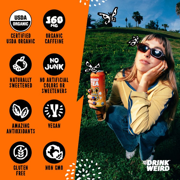DRINK WEIRD OC Ice Tea 12 Count Case Organic White Peach Oolong Iced Tea DRINK WEIRD - Organic White Peach Oolong Iced Tea 50004