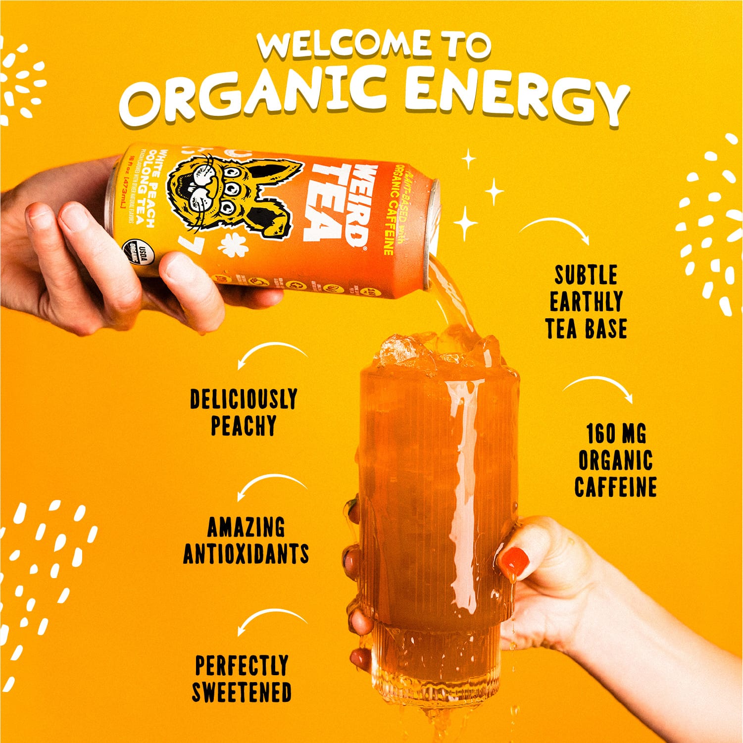 DRINK WEIRD OC Ice Tea 12 Count Case Organic White Peach Oolong Iced Tea DRINK WEIRD - Organic White Peach Oolong Iced Tea 50004