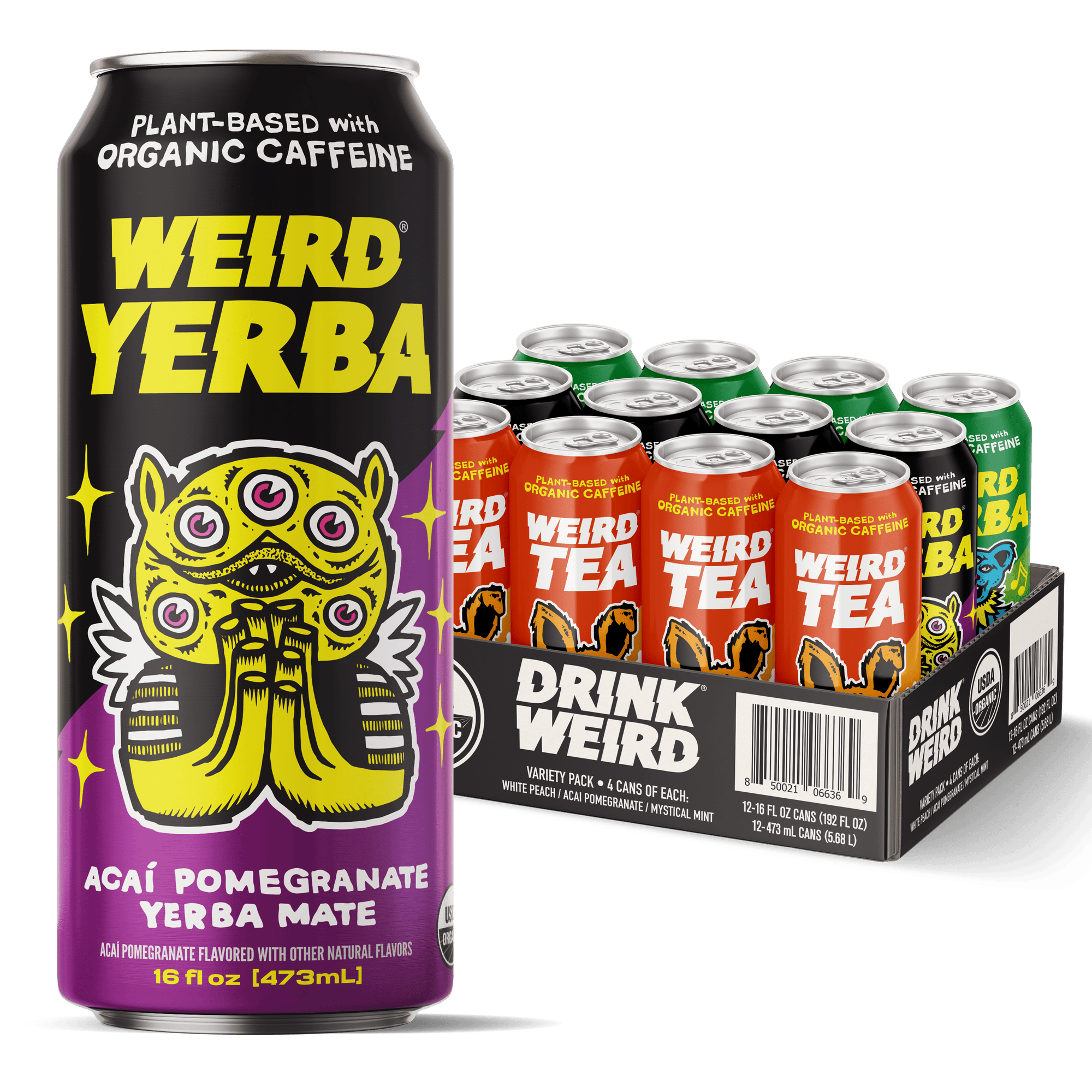 DRINK WEIRD OC Yerba Mate 12 Count Case DRINK WEIRD BEST SELLERS PACK (12pk) DRINK WEIRD - BEST SELLERS PACK - YERBA AND TEA