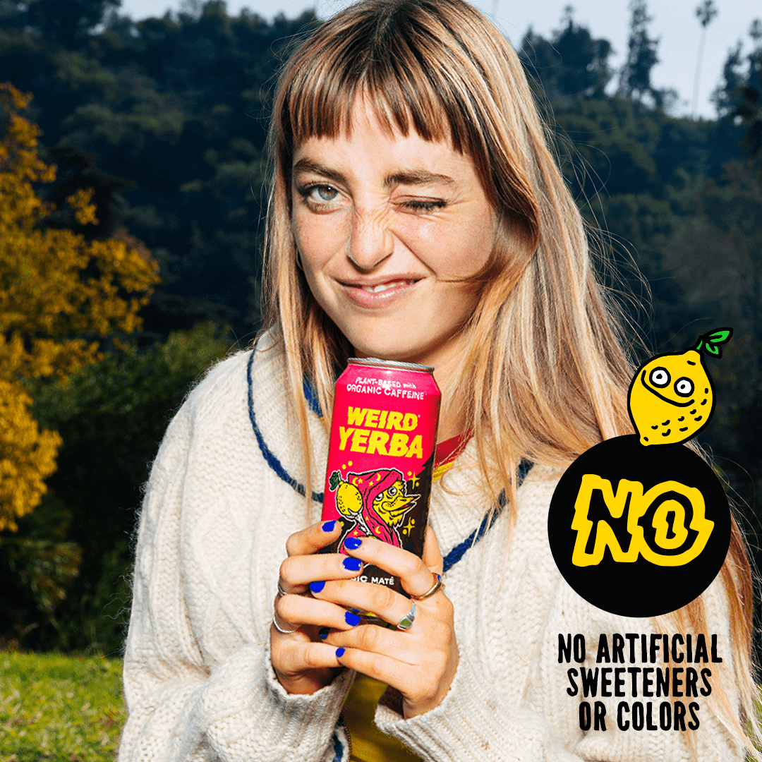 DRINK WEIRD OC Yerba Mate 12 Count Case Magic Mate Lemonade DRINK WEIRD - Organic Blue Pomegranate Acai Yerba Mate | 16oz 12 Pack 6451