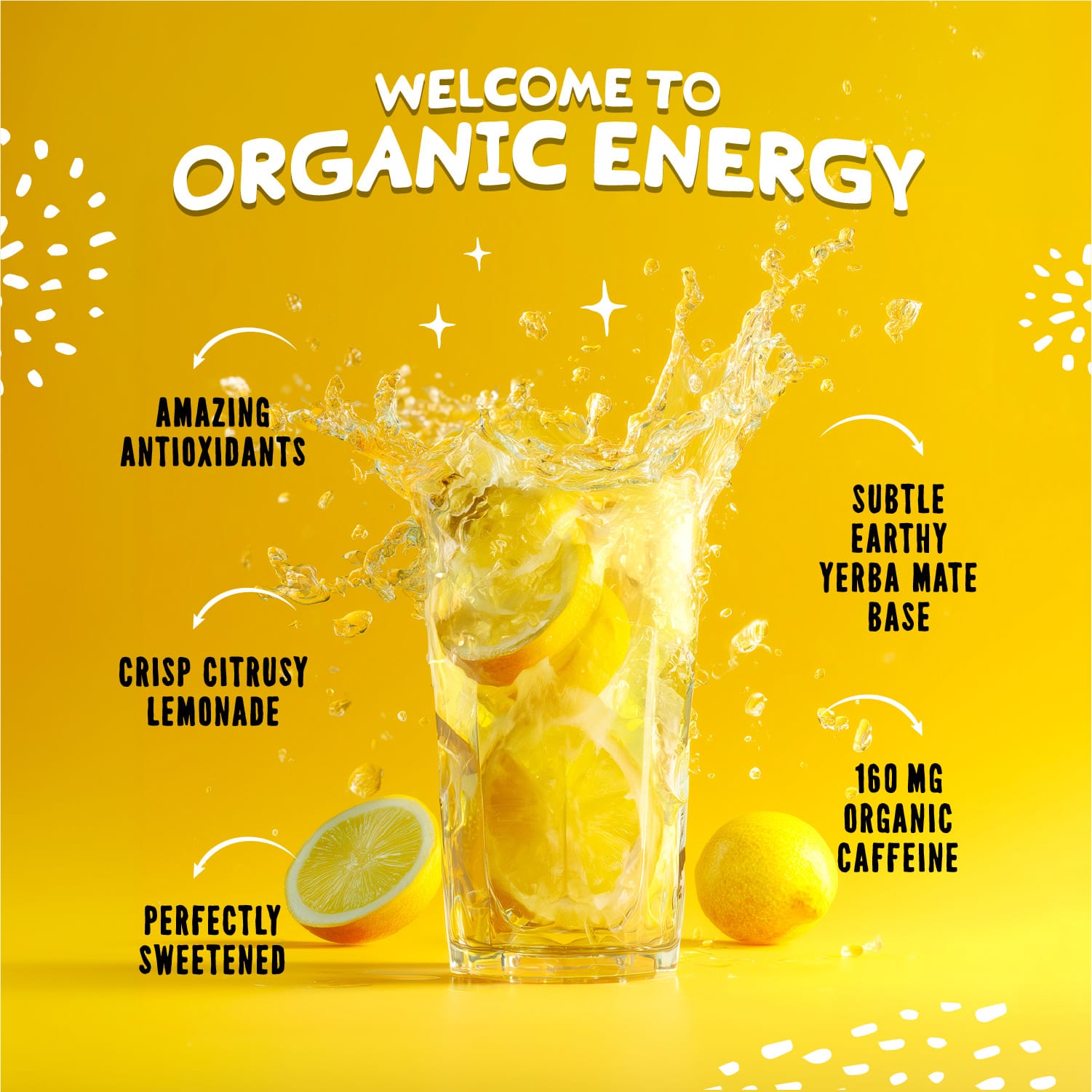 DRINK WEIRD OC Yerba Mate 12 Count Case Magic Mate Lemonade DRINK WEIRD - Magic Mate Lemonade | 16oz 12 Pack - Organic Energy Drink Alternative 6451