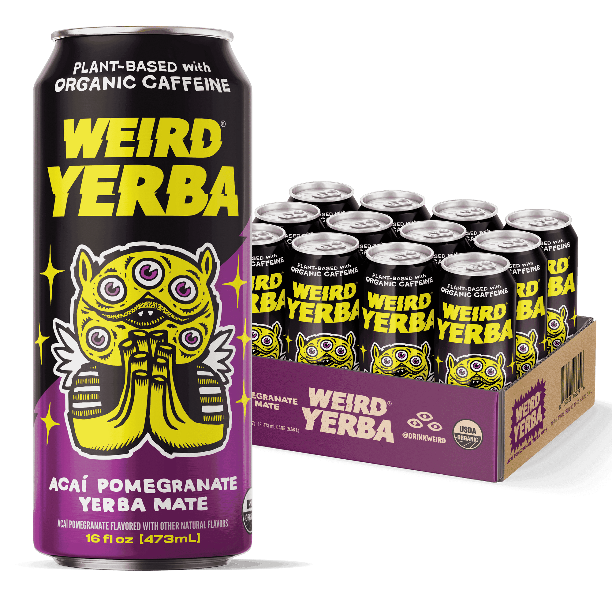 Drink Weird Variety Pack - Tea and Yerba Mate - 12pk 16oz cans Acai Pomegranate Yerba, Peach Oolong, Mint Yerba Drink Weird Variety Pack - Tea and Yerba Mate - 12pk 16oz cans Acai Pomegranate Yerba, Peach Oolong, Mint Yerba