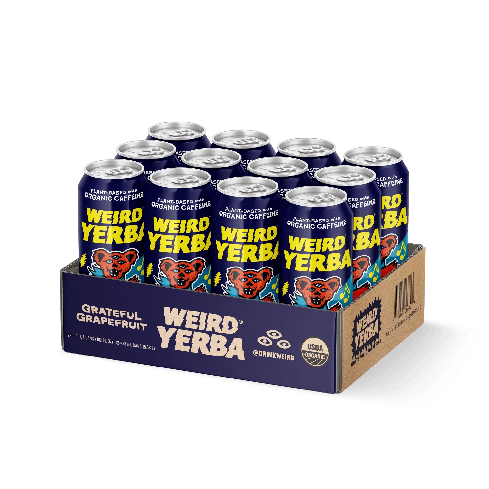 DRINK WEIRD OC Yerba Mate 12 Count Case Organic Grateful Grapefruit Yerba Mate DRINK WEIRD x GRATEFUL DEAD - Organic Grateful Grapefruit Yerba 50015