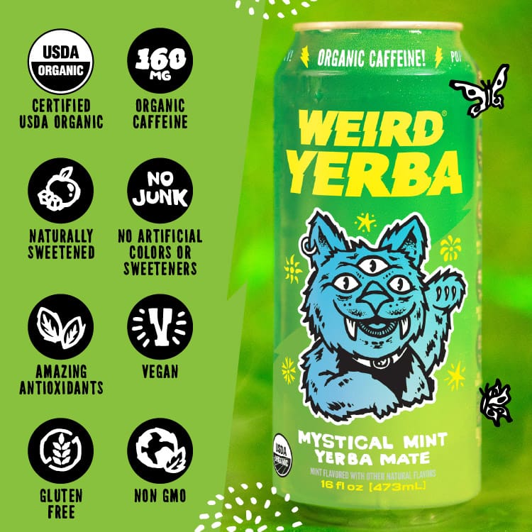 DRINK WEIRD OC Yerba Mate 12 Count Case Organic Mystical Mint Yerba Mate DRINK WEIRD - Mystical Mint Yerba Mate 50014