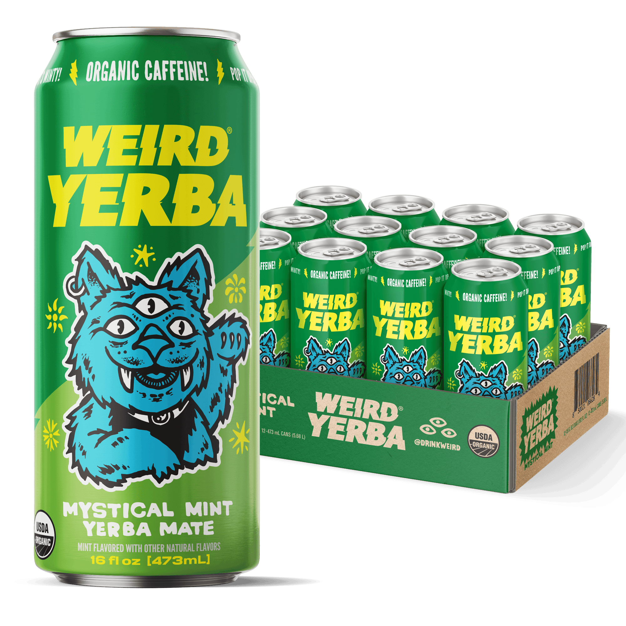 DRINK WEIRD OC Yerba Mate 12 Count Case Organic Mystical Mint Yerba Mate DRINK WEIRD - Mystical Mint Yerba Mate 50014