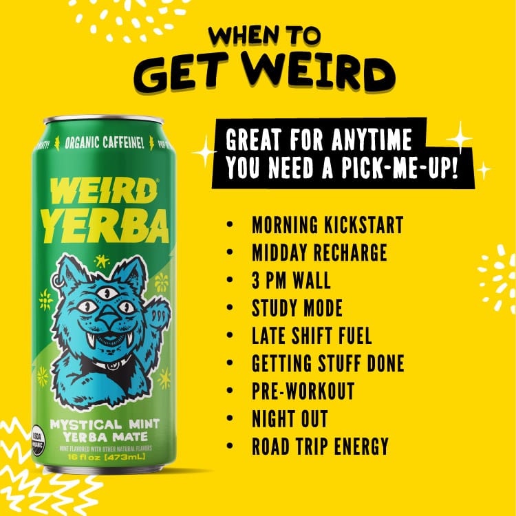 DRINK WEIRD OC Yerba Mate 12 Count Case Organic Mystical Mint Yerba Mate DRINK WEIRD - Mystical Mint Yerba Mate 50014
