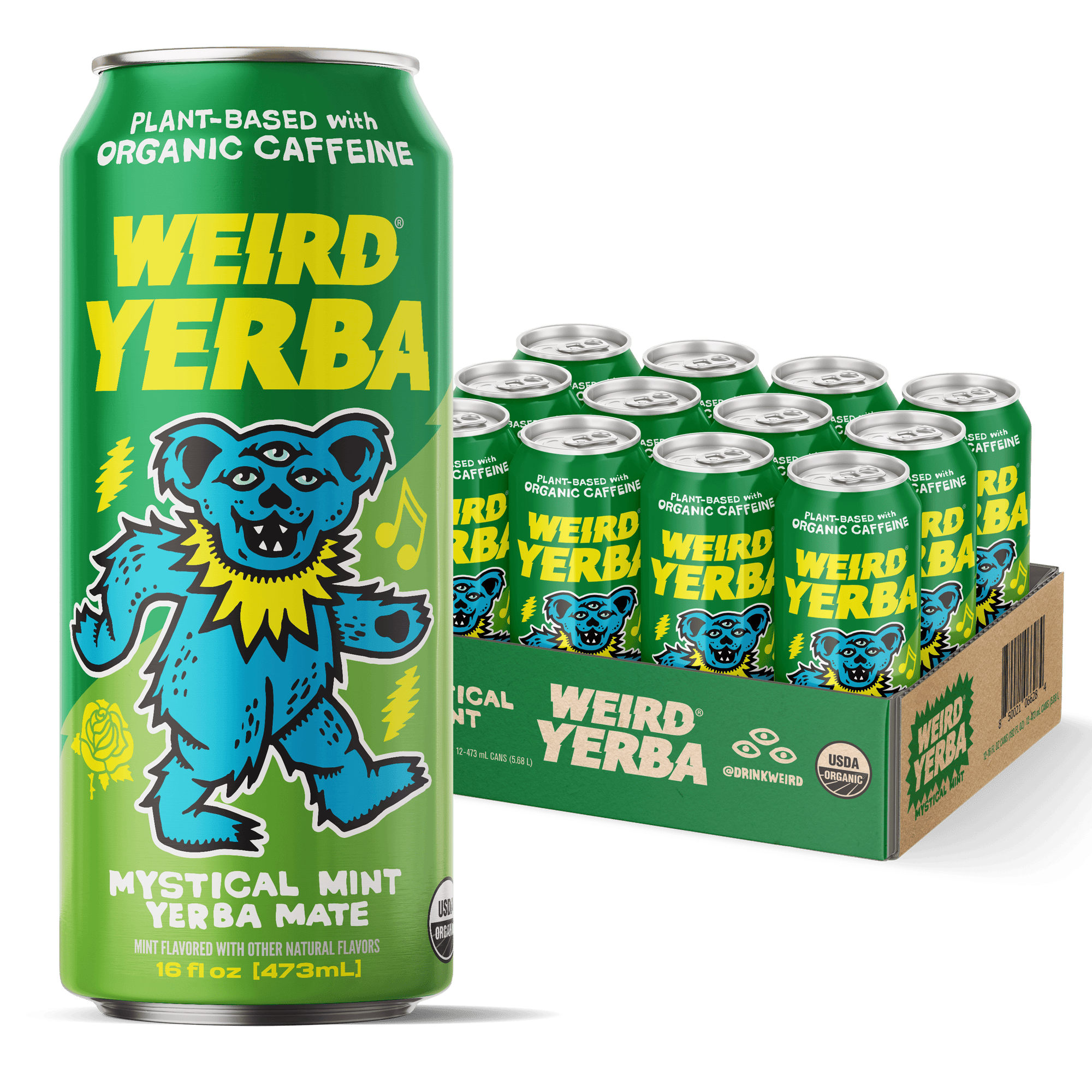 DRINK WEIRD OC Yerba Mate 12 Count Case Organic Mystical Mint Yerba Mate DRINK WEIRD - Mystical Mint Yerba Mate 50014